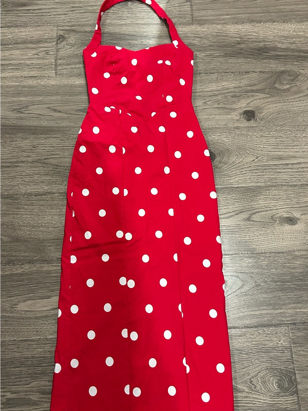 Trixxi Red Polka Dot Halter Dress
